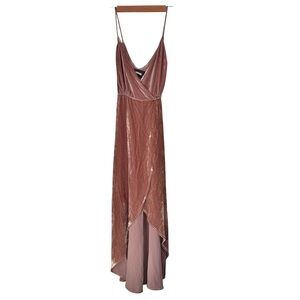 Reformation Anoush Velvet Wrap Dress Siize Small NWOT Blush Pink Silk Blend Midi